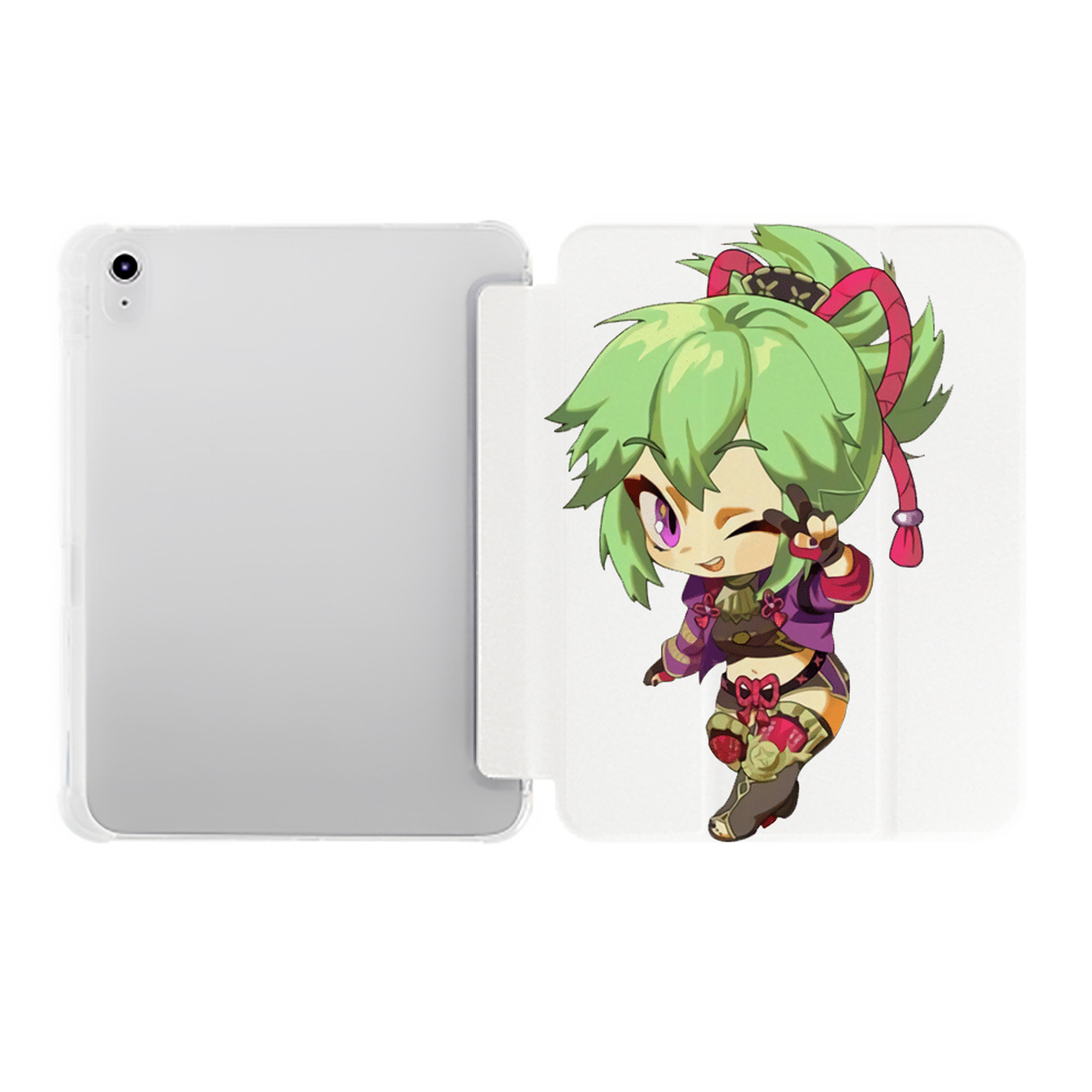 げんし神  久岐忍 くき しのぶ genshin Kuki Shinobu IPad ケース ペン収納付き 三つ折りスタンド PUレザー×シリコン 対応機種9.5/10.5/10.9インチ